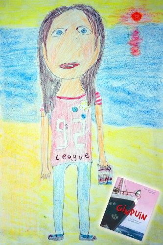 "Ich und mein Lieblingsbuch GINPUIN" - gemalt von Elina Grimm (8 Jahre)